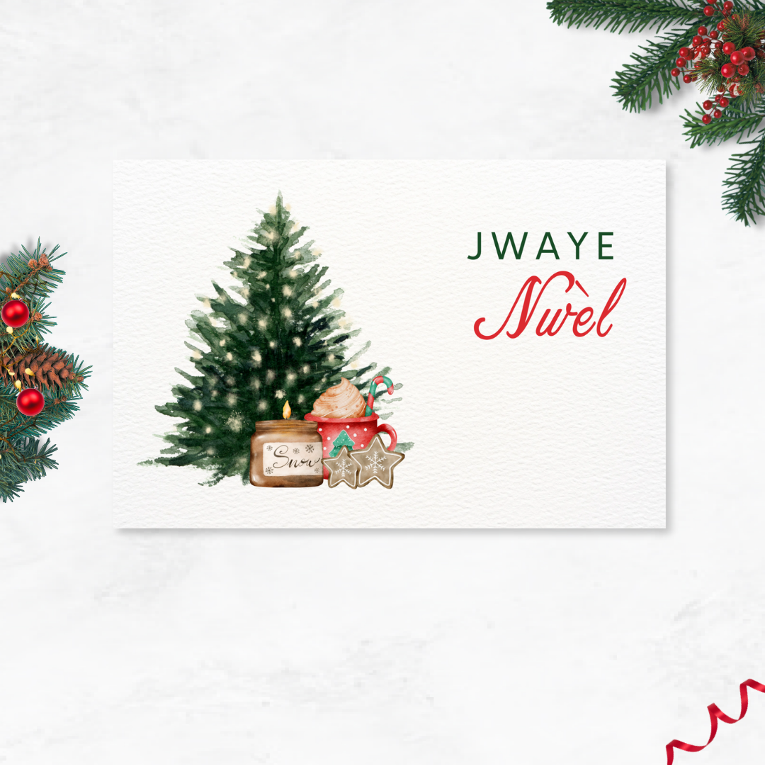 Jwaye Nwèl Postcard Style Greeting Card