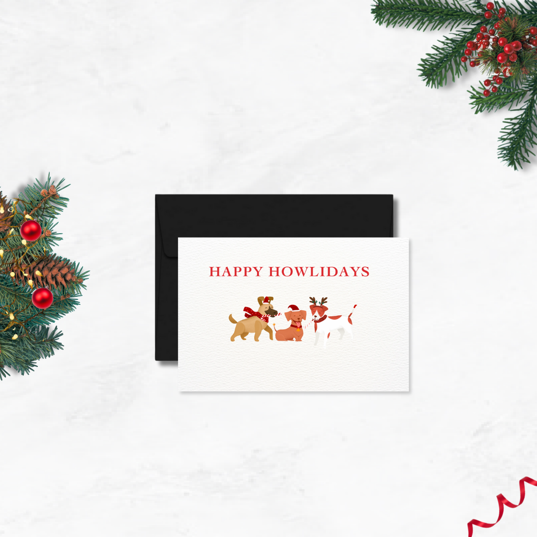 Happy Howlidays Postcard Style Greeting Card