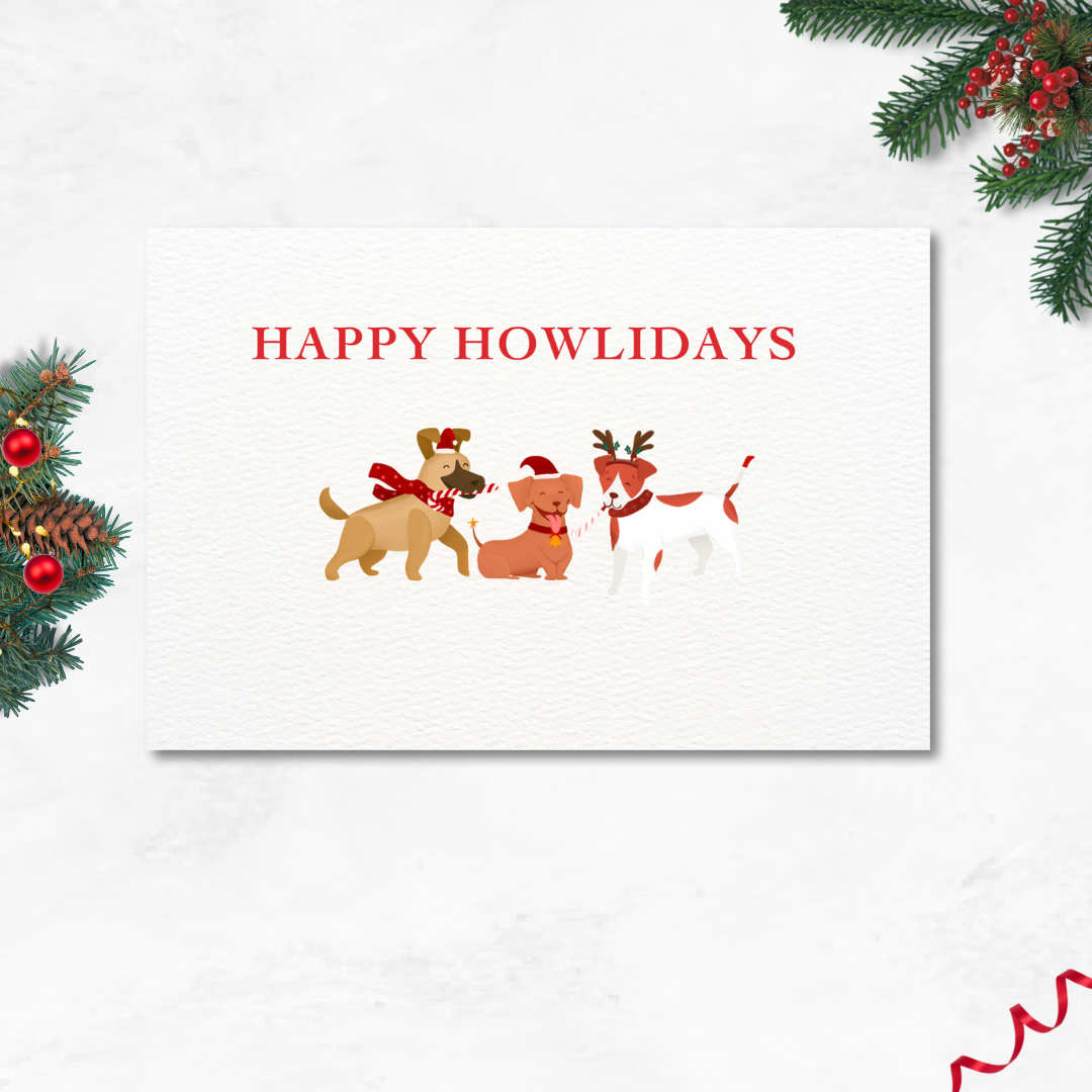 Happy Howlidays Postcard Style Greeting Card