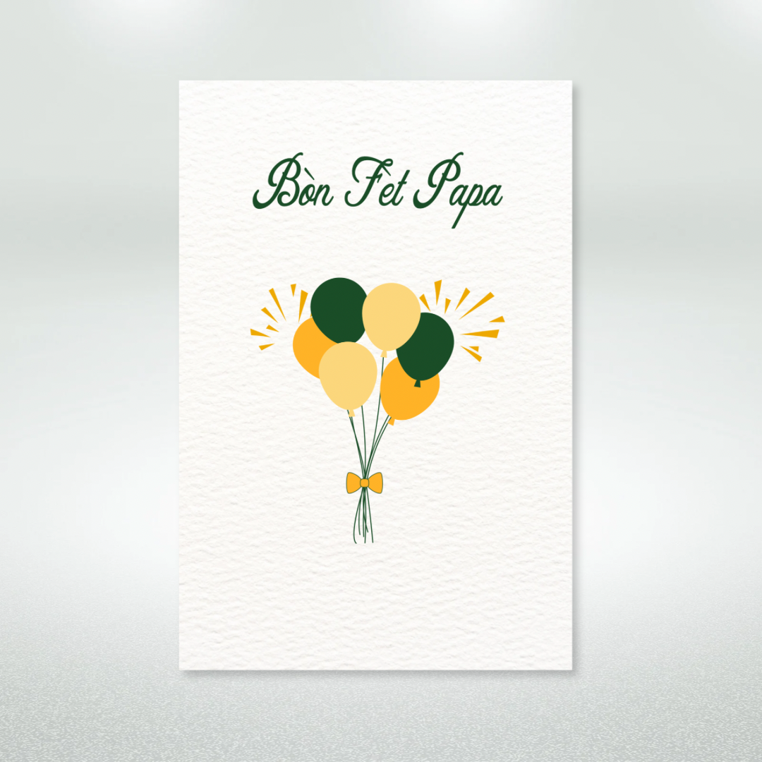 Bòn Fèt Papa Postcard Style Greeting Card for Dad
