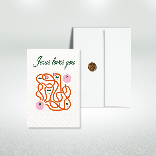Jesus Loves You Postcard Style Greeting Card