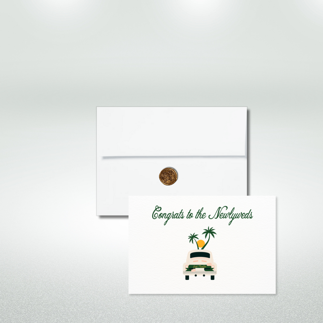 Congrats to the Newlyweds Postcard Style Greeting Card