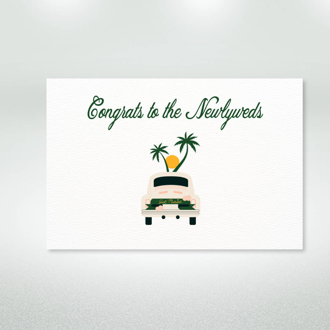 Congrats to the Newlyweds Postcard Style Greeting Card