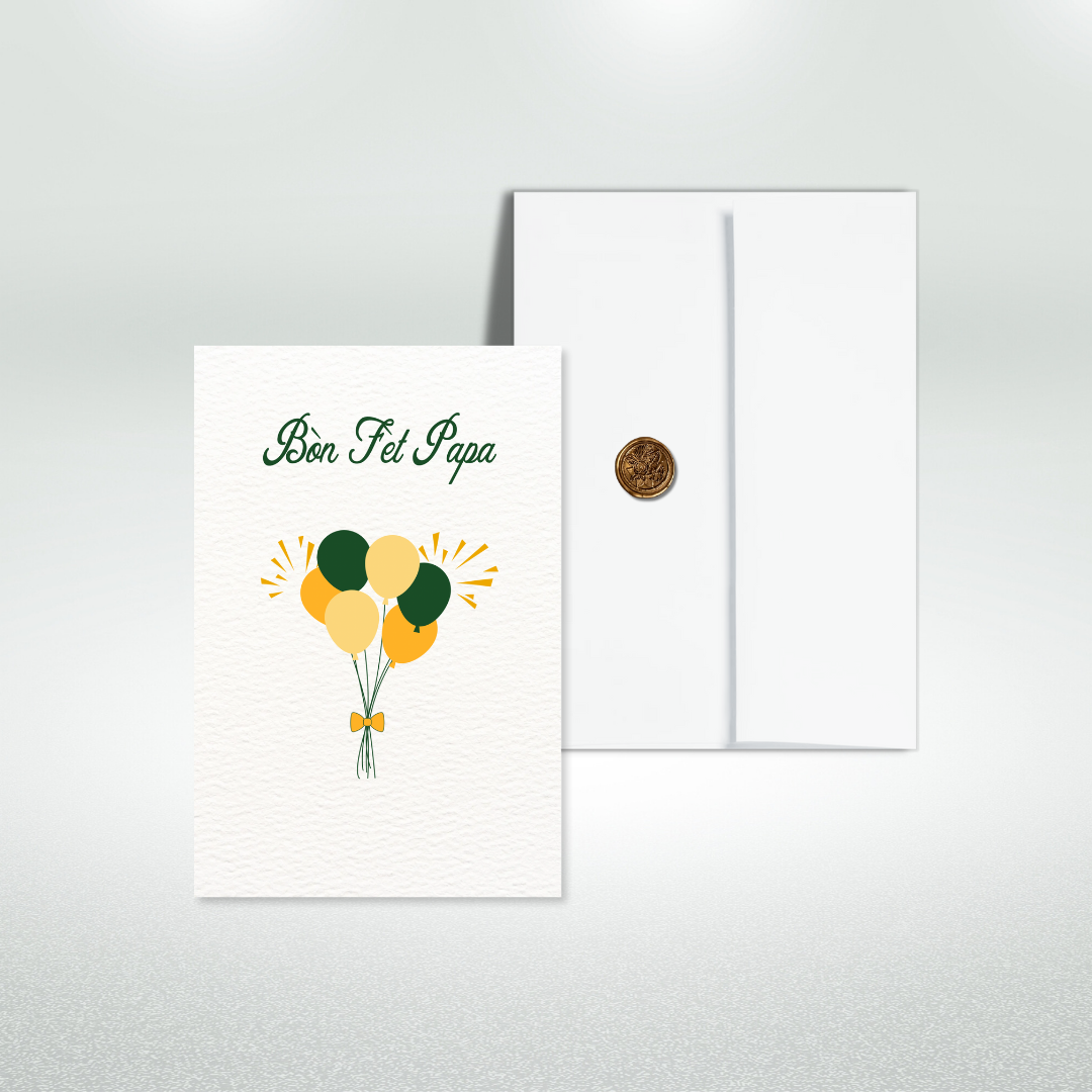 Bòn Fèt Papa Postcard Style Greeting Card for Dad