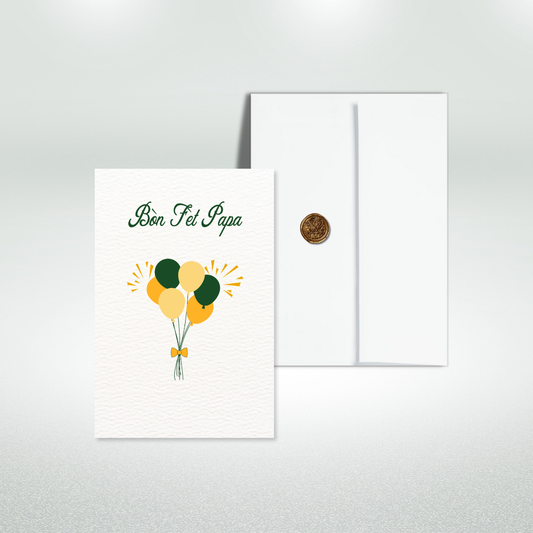 Bòn Fèt Papa Postcard Style Greeting Card for Dad