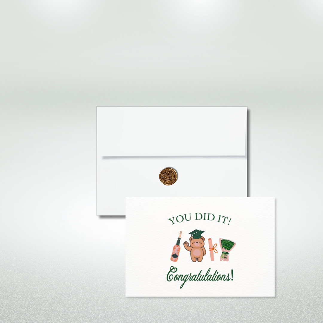 You Did It! Graduation Postcard Style Greeting Card