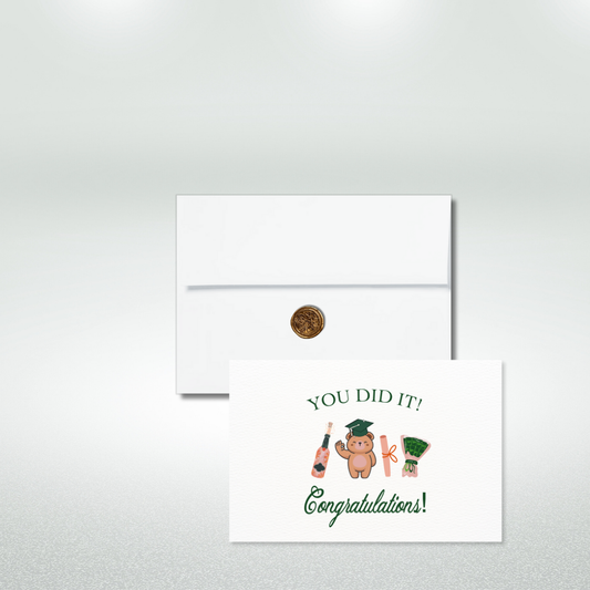 You Did It! Graduation Postcard Style Greeting Card