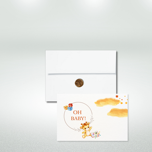 Oh Baby! New Baby Postcard Style Greeting Card