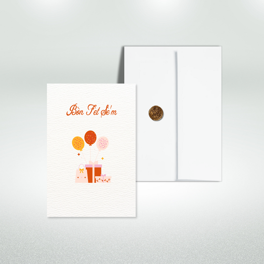 Bòn Fèt Sè’m Postcard Style Greeting Card for Sister