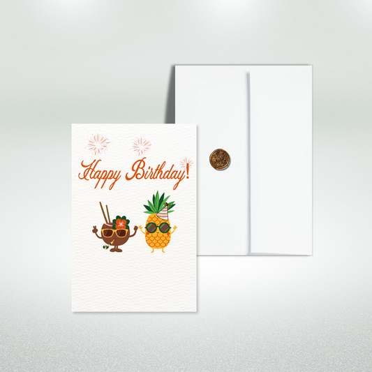 Tropical Happy Birthday Postcard Style Greeting Card