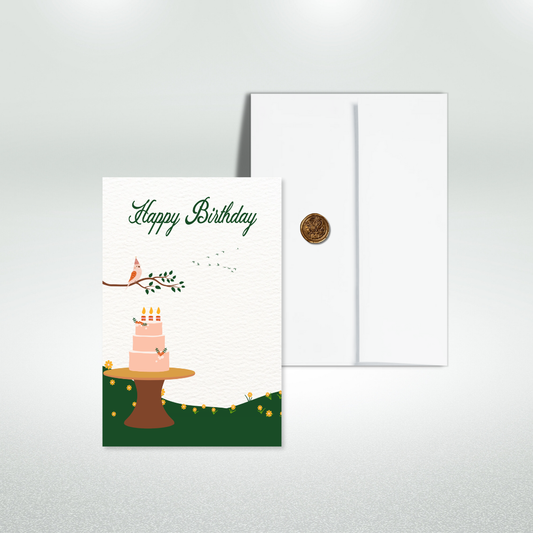 Nature Happy Birthday Postcard Style Greeting Card