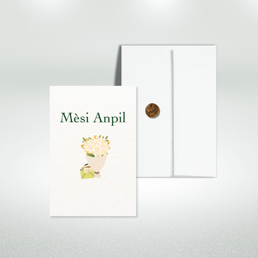 Mèsi Anpil Postcard Style Greeting Card