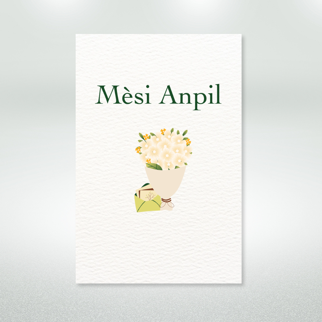 Mèsi Anpil Postcard Style Greeting Card