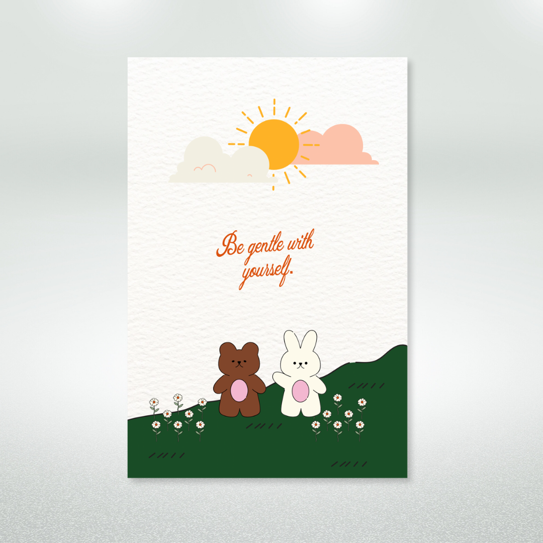 Be Gentle With Yourself Encouragement Postcard Style Greeting Card