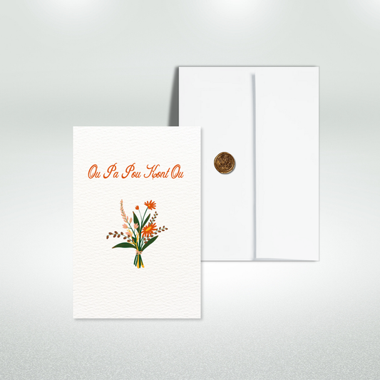 Ou Pa Pou Kont Ou Sympathy Postcard Style Greeting Card