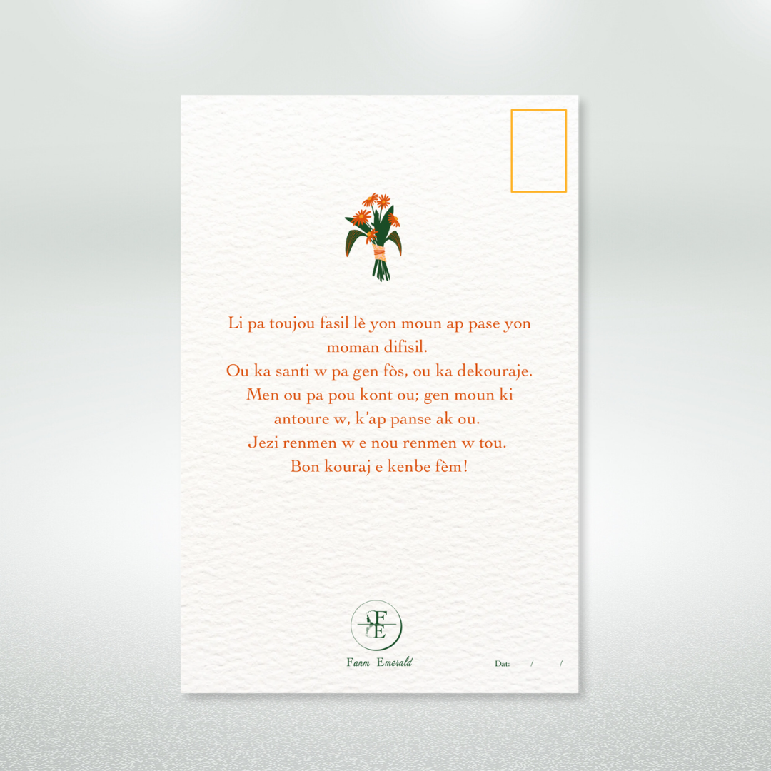 Ou Pa Pou Kont Ou Sympathy Postcard Style Greeting Card