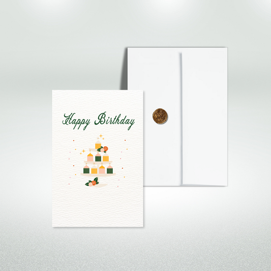 Elegant Happy Birthday Postcard Style Greeting Card