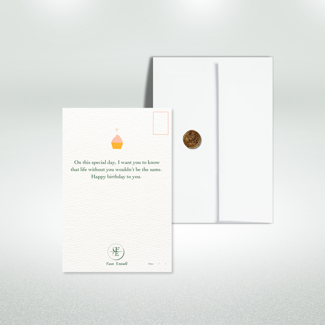 Elegant Happy Birthday Postcard Style Greeting Card