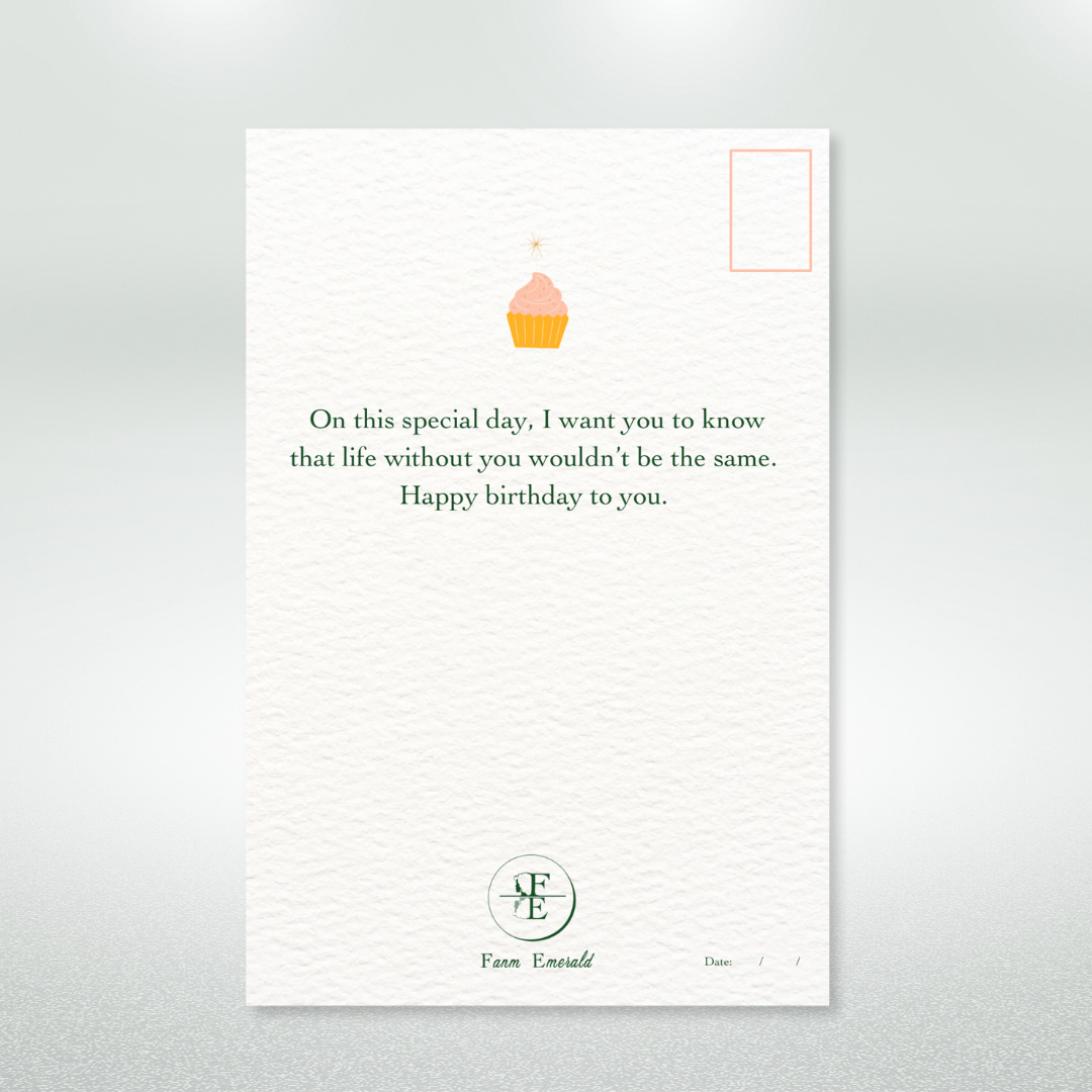 Elegant Happy Birthday Postcard Style Greeting Card