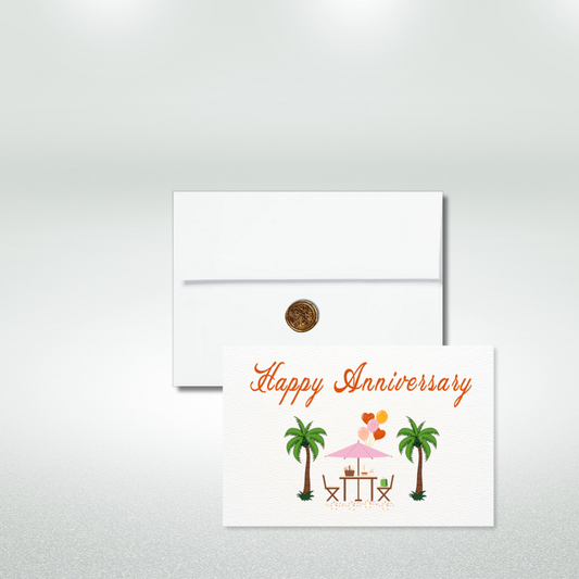 Happy Anniversary Postcard Style Greeting Card