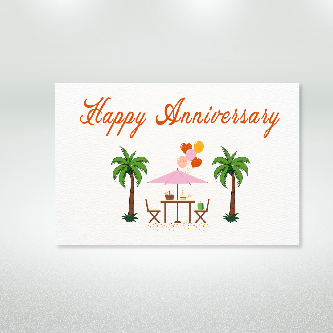 Happy Anniversary Postcard Style Greeting Card
