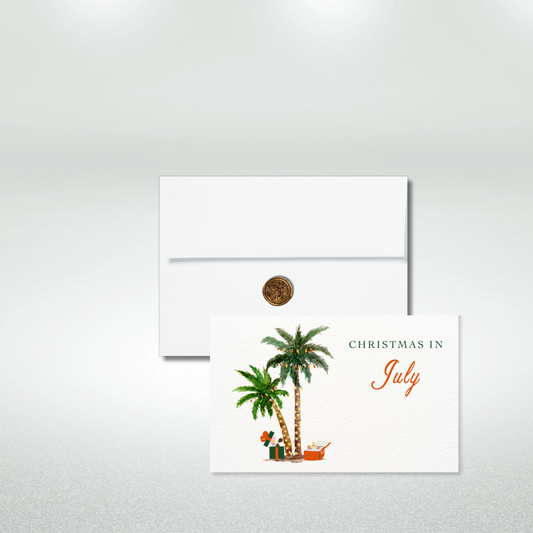 Tropical Christmas in July Postcard Style Greeting Card