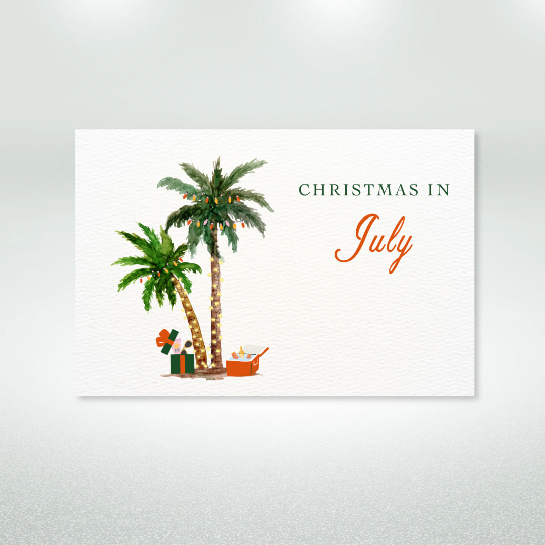 Tropical Christmas in July Postcard Style Greeting Card